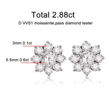 Punti Luce Fiori in Moissanite