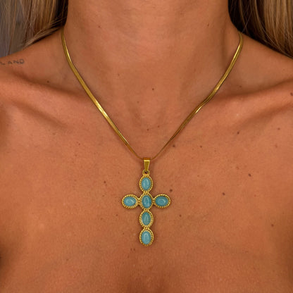 Collana snake + croce