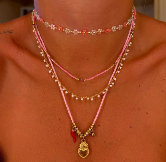 Collana cordone cuore sacro