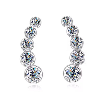 Orecchini scia round in Moissanite