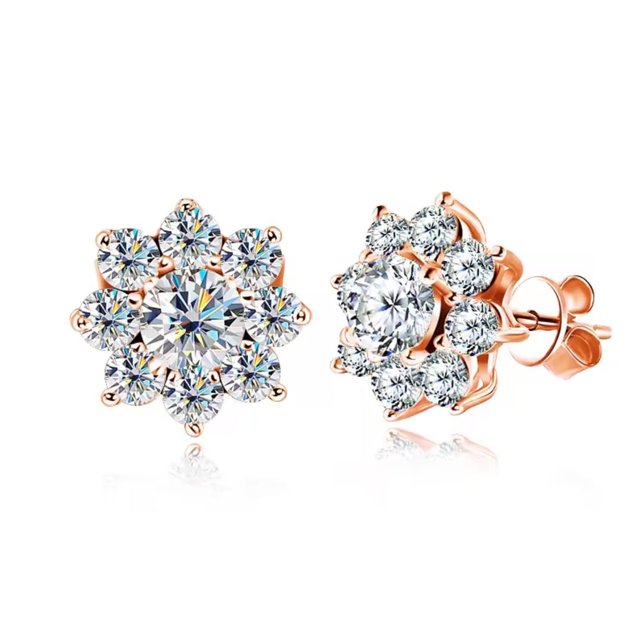 Punti Luce Fiori in Moissanite