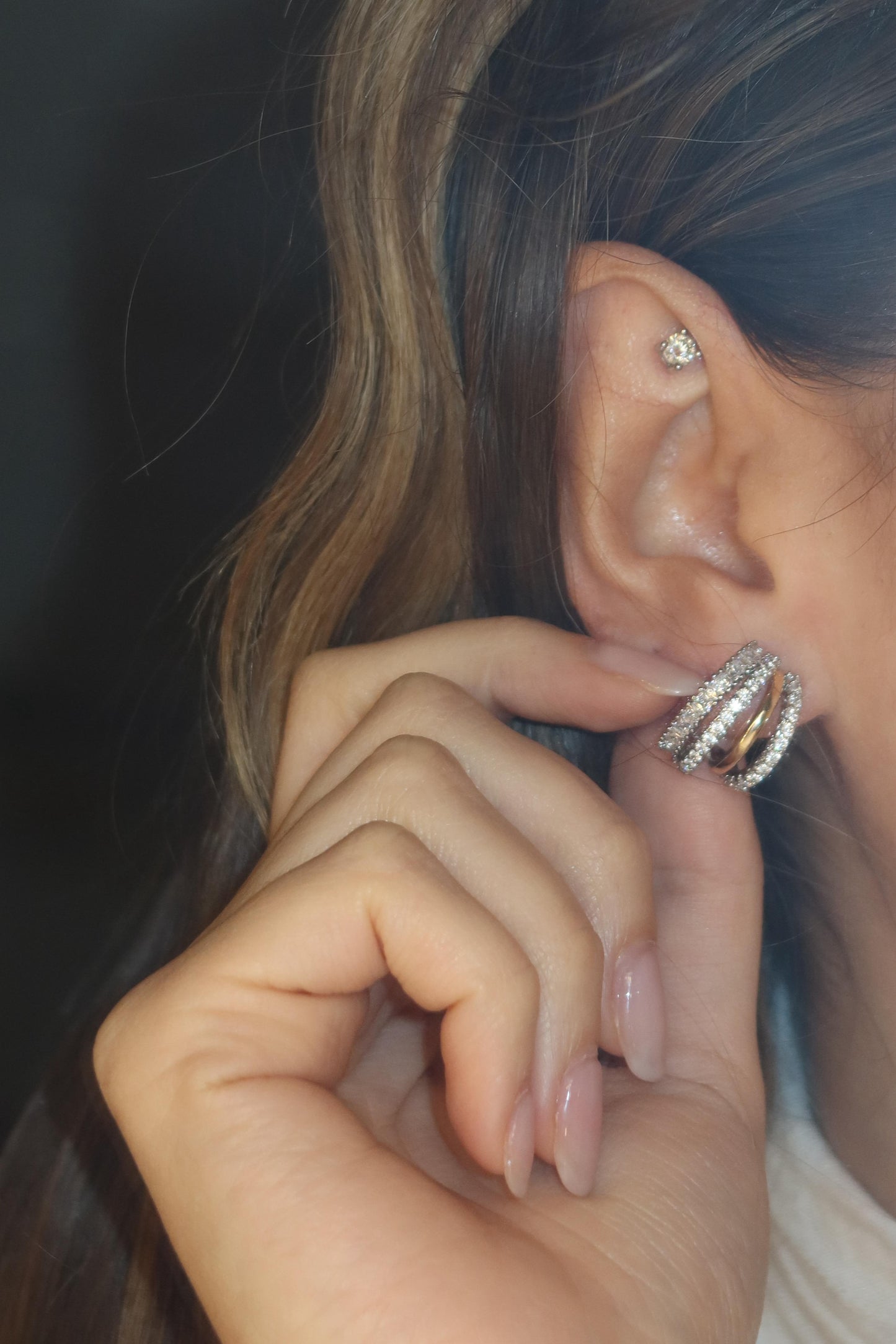 Orecchini mezzi cerchi Mixati