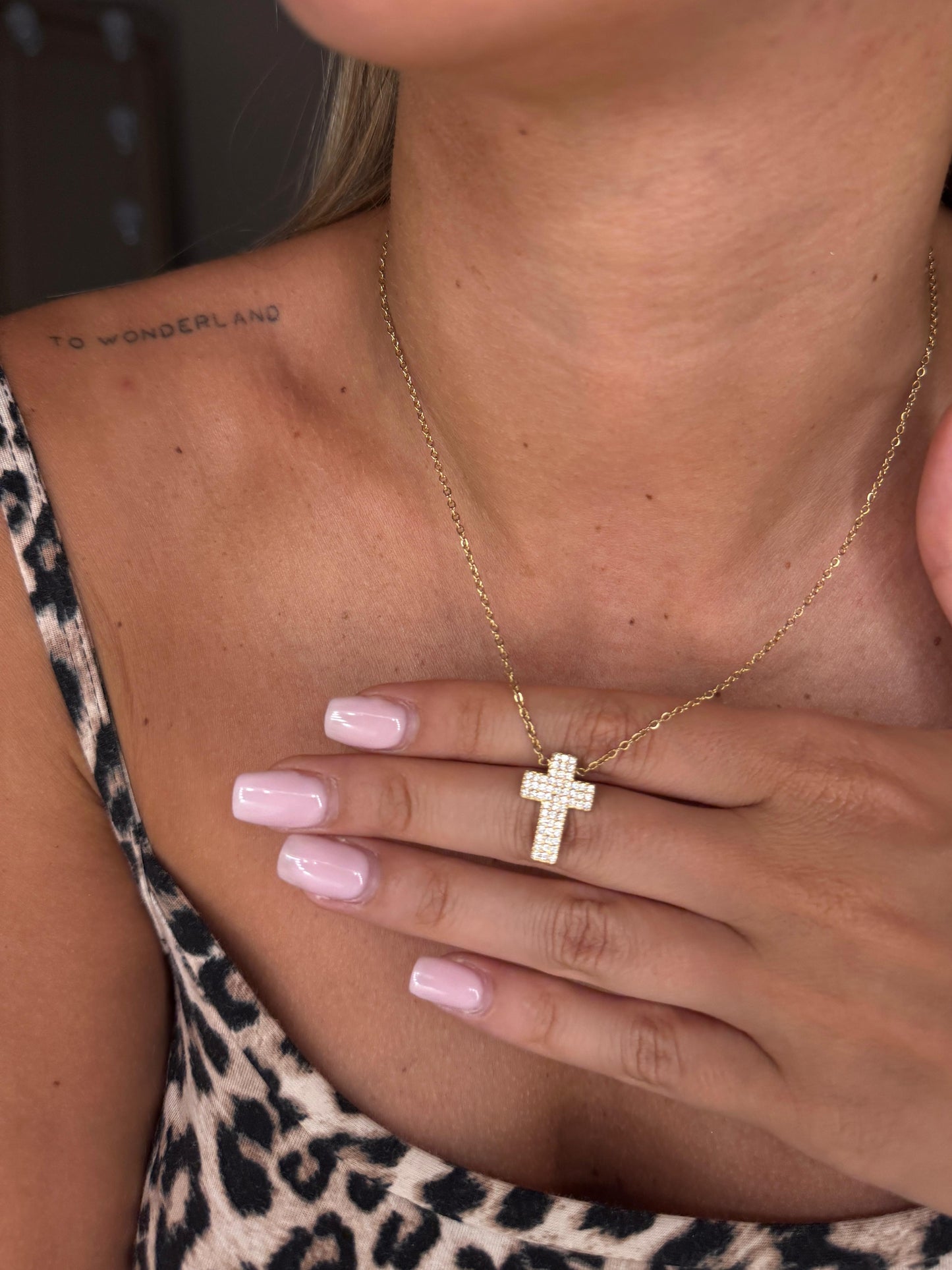 Collana Croce Strass