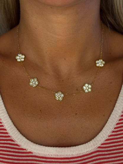 Collana girocollo multi fiori Shine