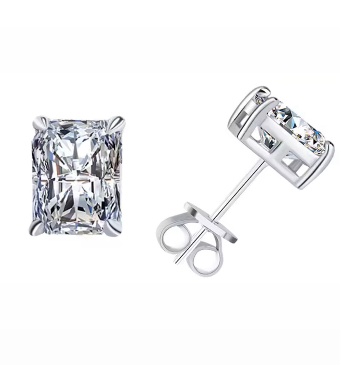 Punti luce taglio Radiante in Moissanite