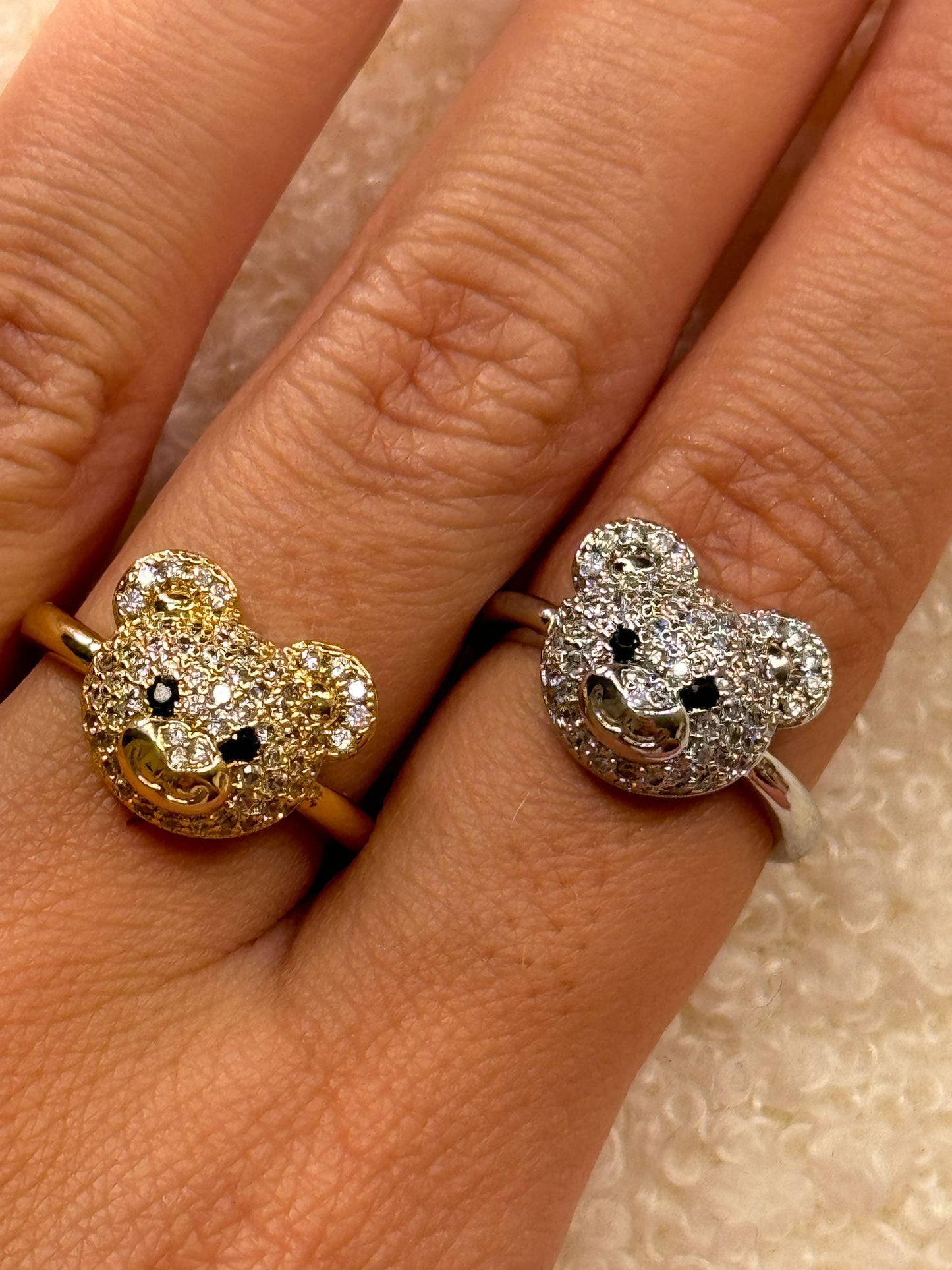 Anello teddy brillantini