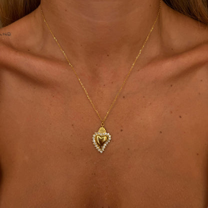 Collana cuore sacro Swarovski