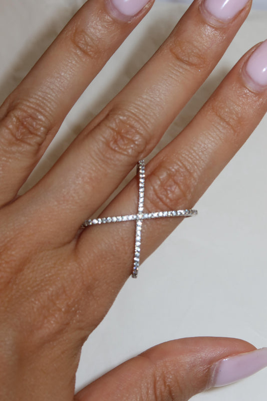 Anello X longuette in Argento 925