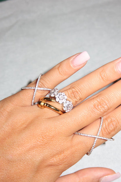 Anello X longuette in Argento 925