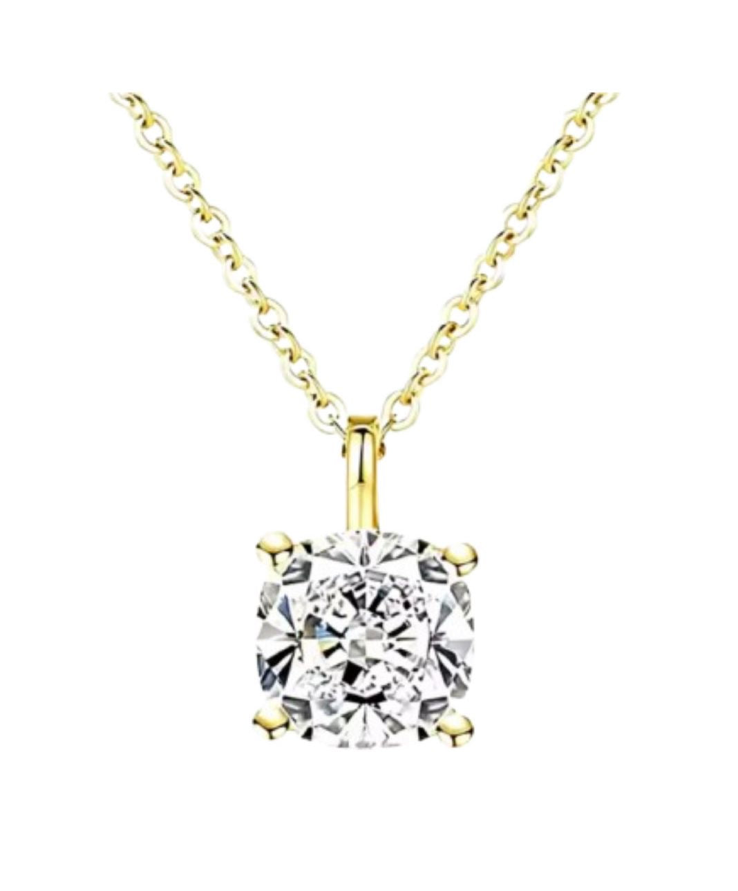 Collana punto luce taglio Cushion in Moissanite