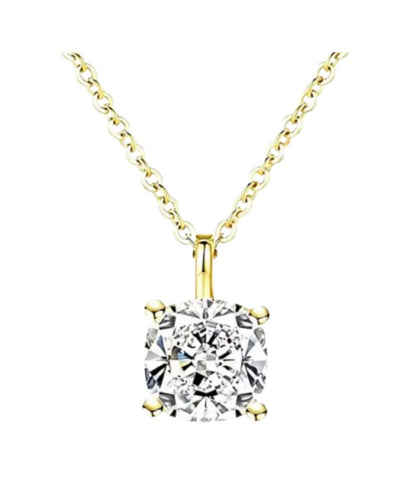 Collana punto luce taglio Cushion in Moissanite