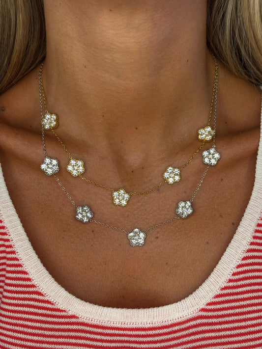 Collana girocollo multi fiori Shine