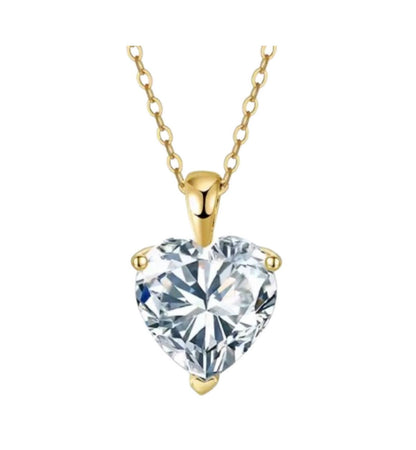 Collana punto luce taglio Cuore in Moissanite
