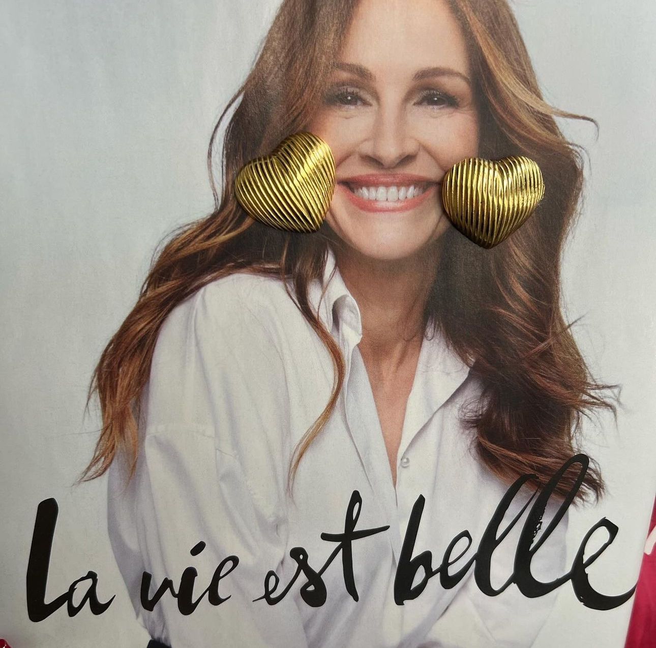 Orecchini “La vie est belle” Cuori rigati