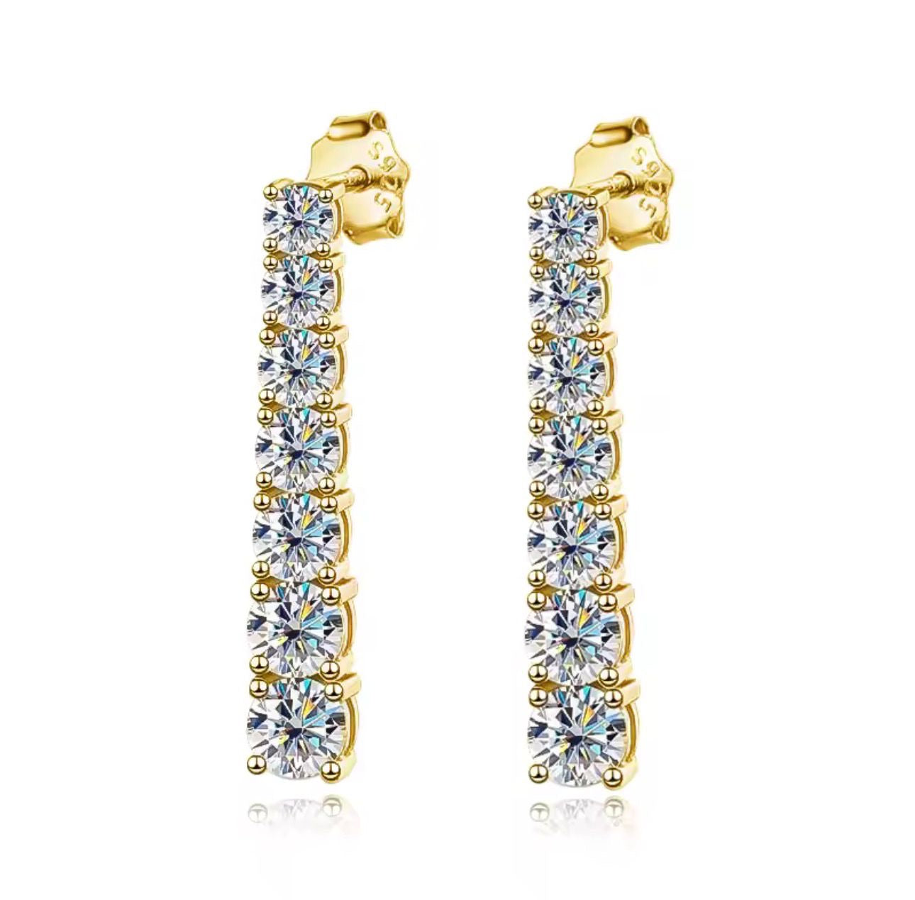 Orecchini Pendenti in Moissanite a scalare