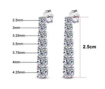 Orecchini Pendenti in Moissanite a scalare