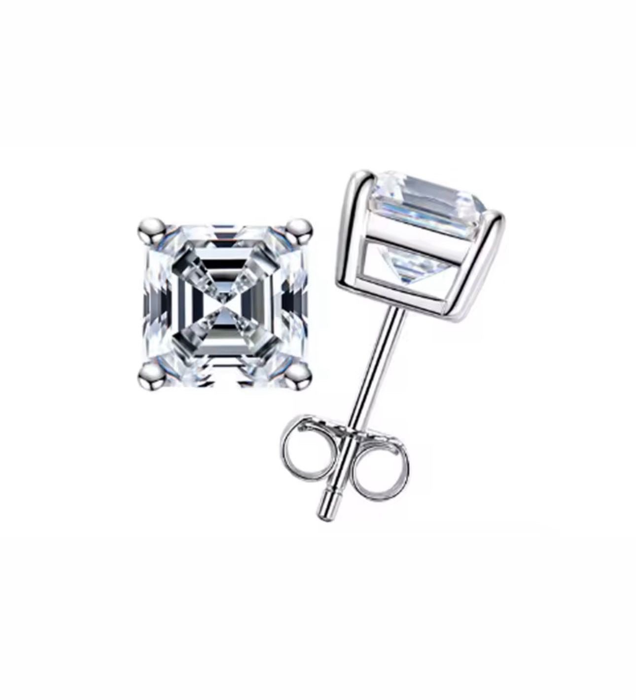 Punti luce taglio Asscher in Moissanite