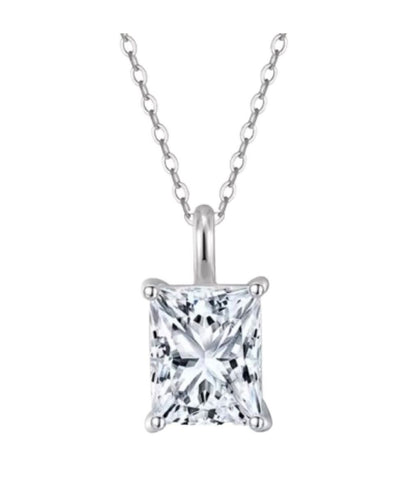 Collana punto luce taglio Radiant in Moissanite