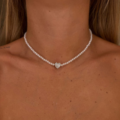 Chocker perle + cuore
