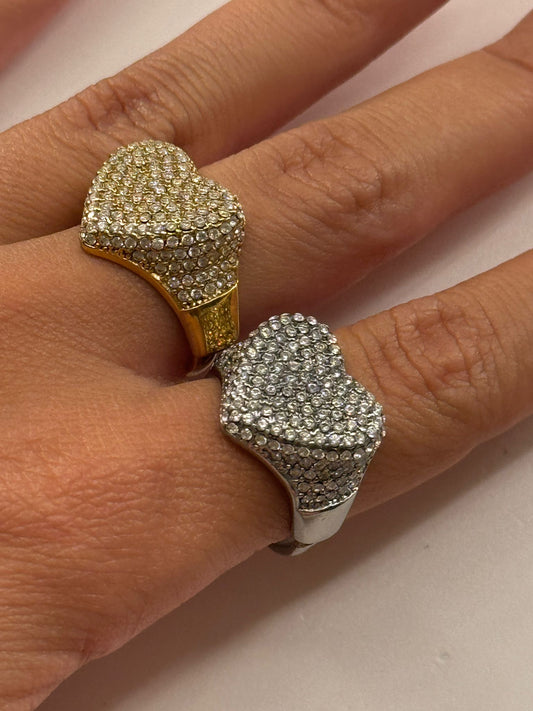 Anello cuore pavè