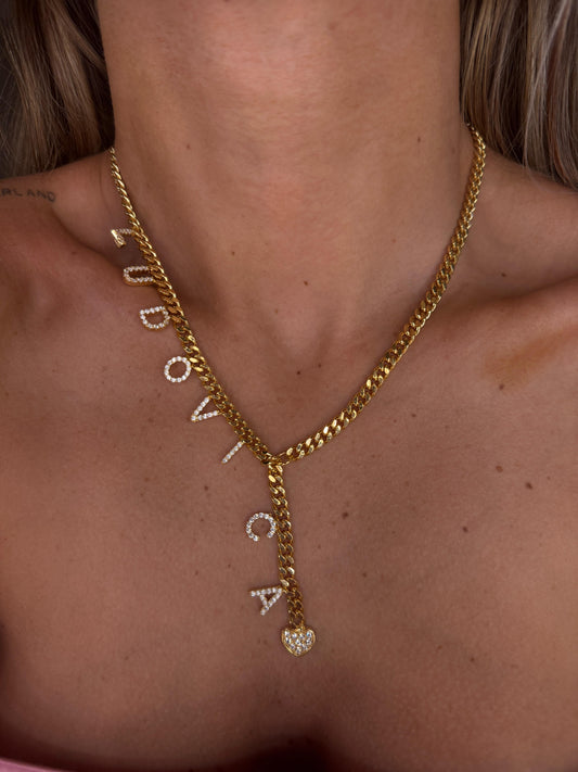 Collana Chain cascata Cuore Personalizzabile