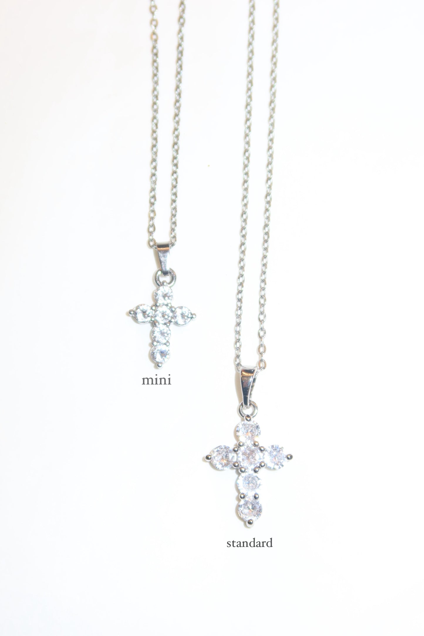 Collana Croce zirconi tondi mini