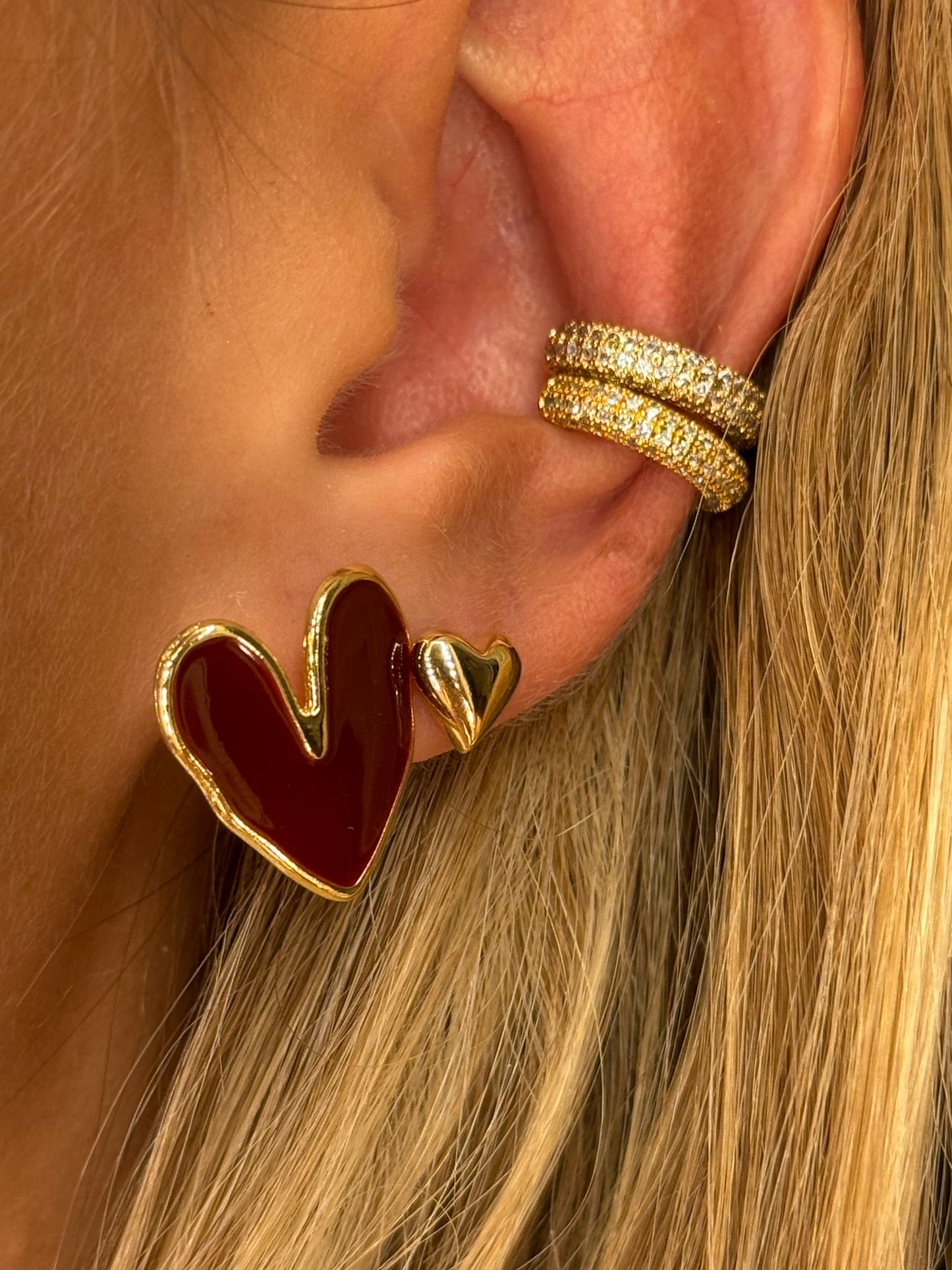 Orecchini cuore Burgundy