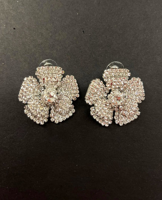 Orecchini fiore strass