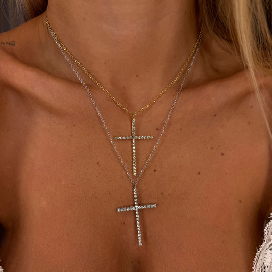 Collana croce grande sottile