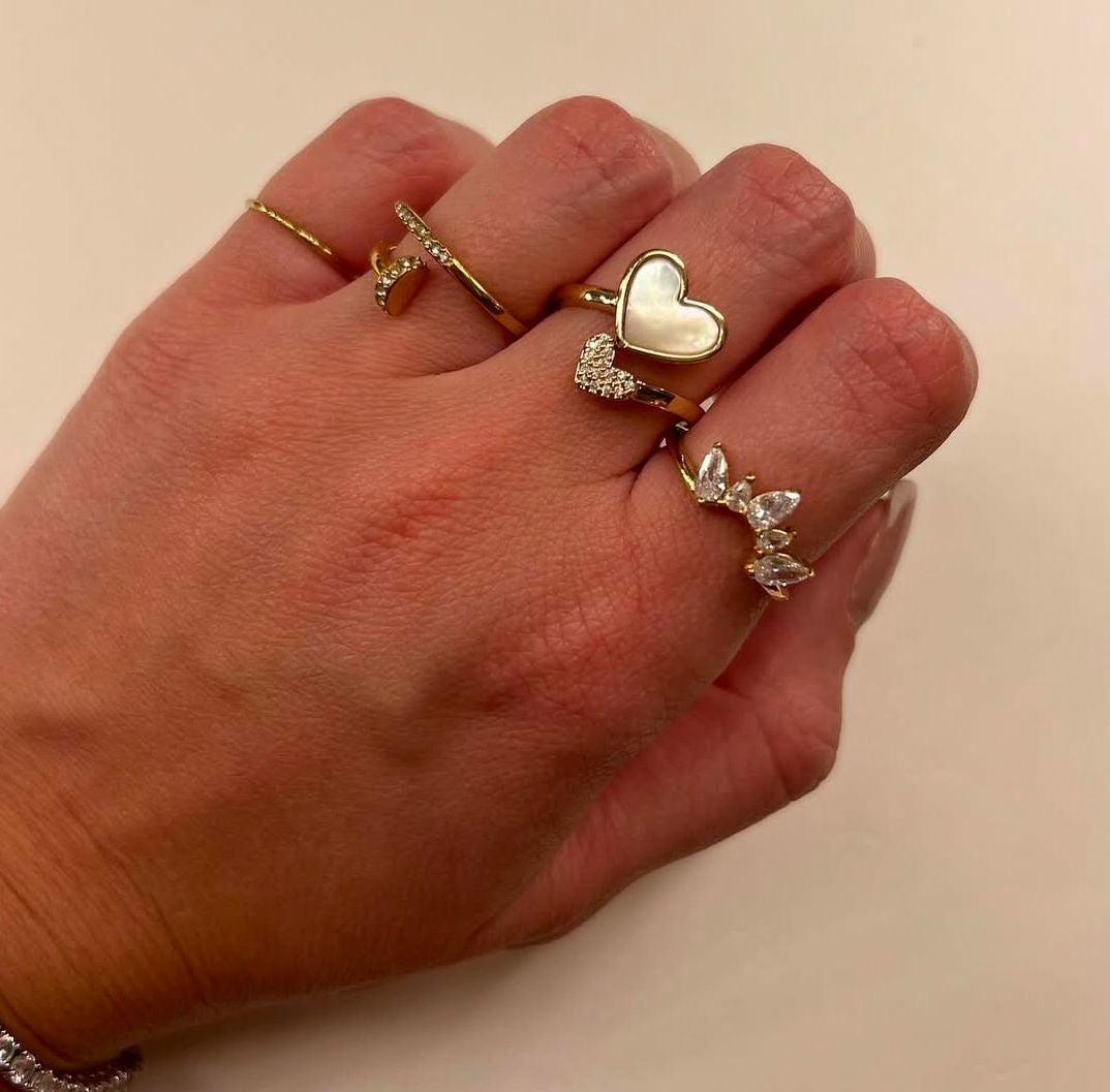 Anello cuore madreperla