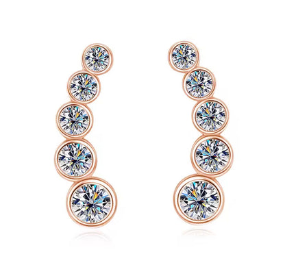 Orecchini scia round in Moissanite
