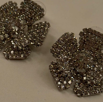 Orecchini fiore strass