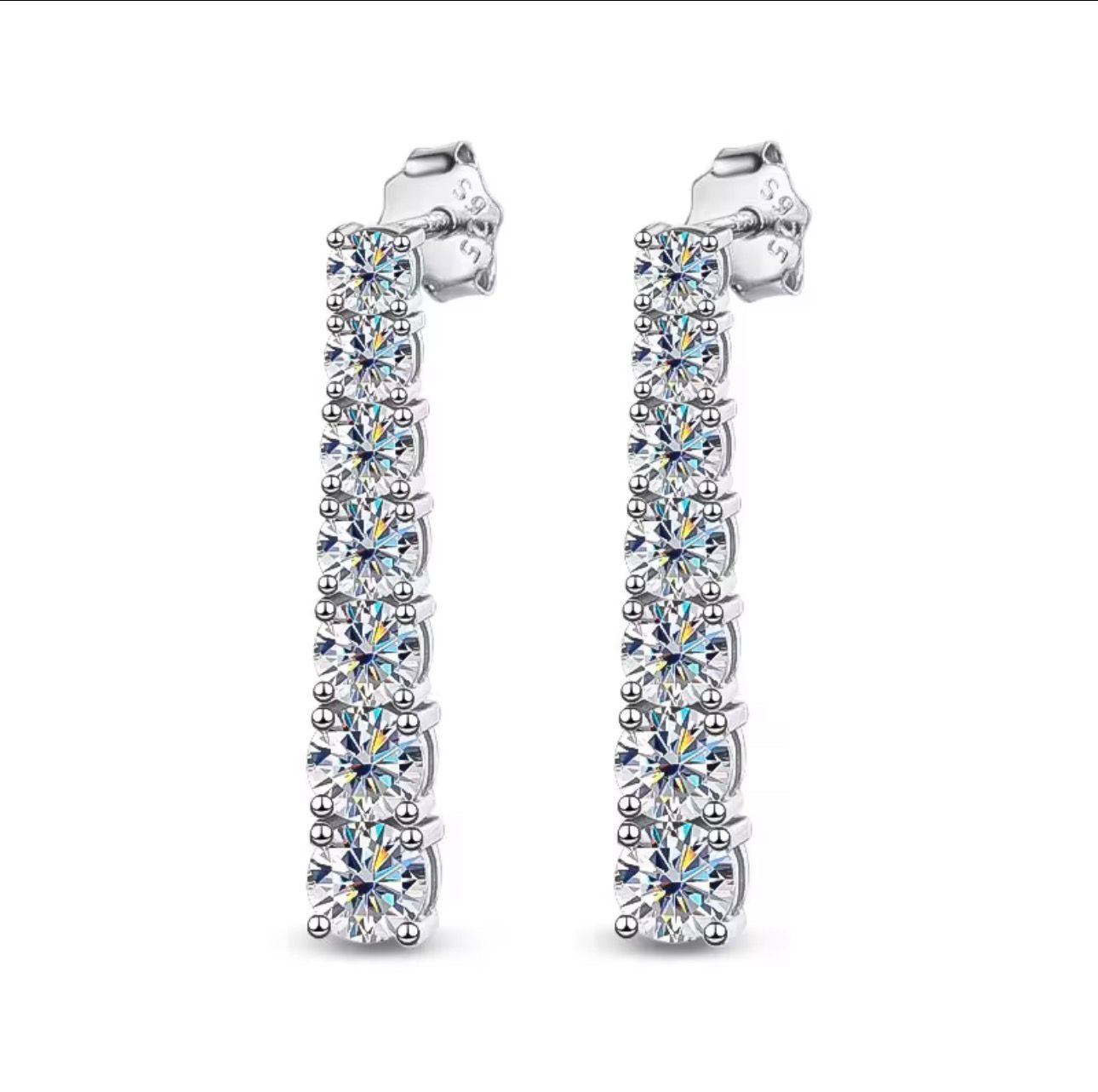 Orecchini Pendenti in Moissanite a scalare