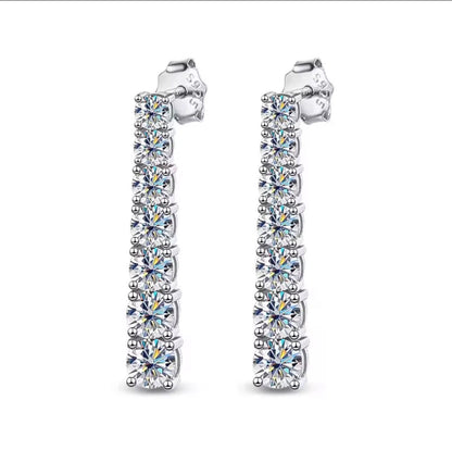 Orecchini Pendenti in Moissanite a scalare