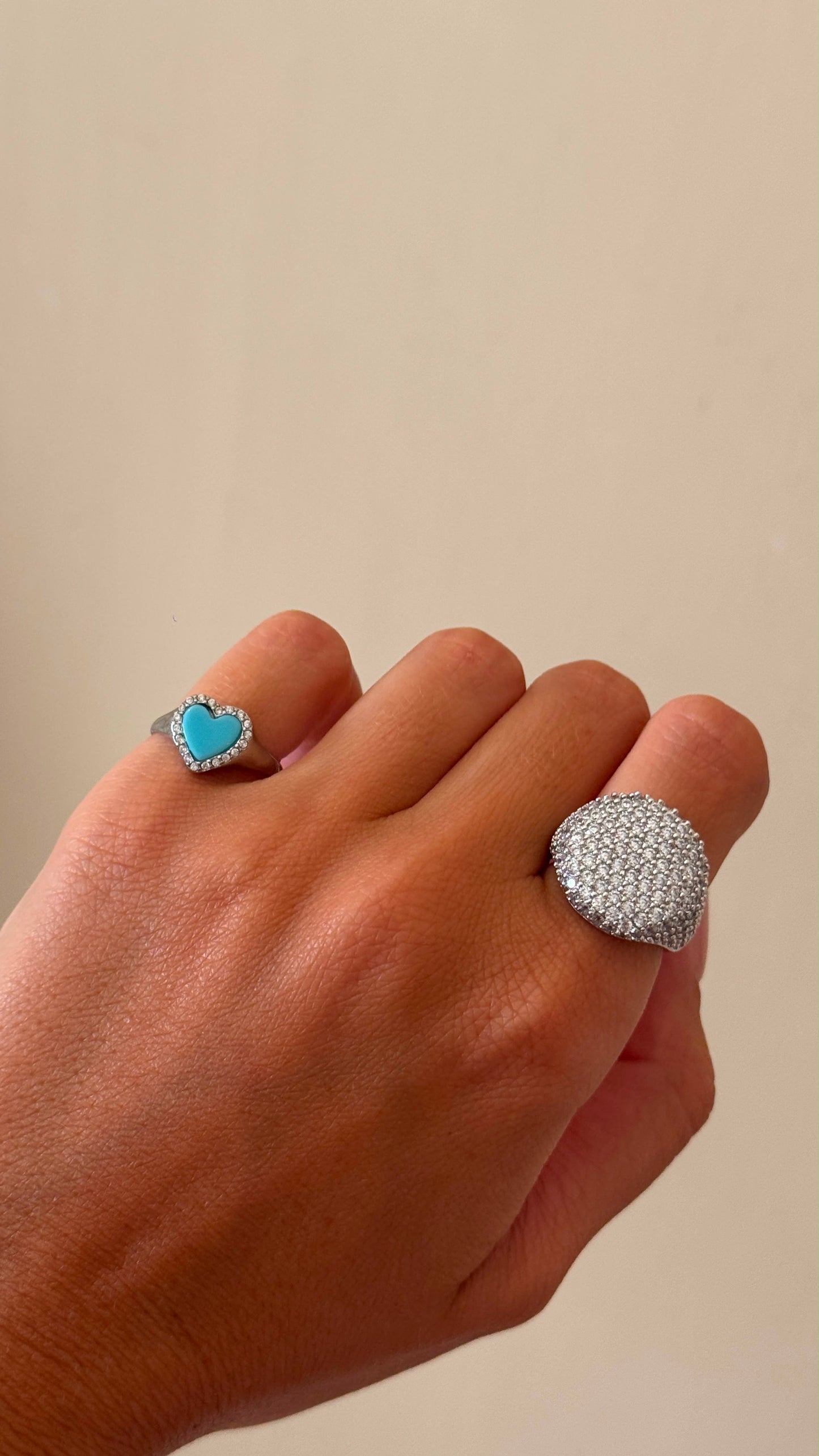 Anello da mignolo Cuore Turchese