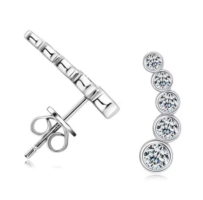 Orecchini scia round in Moissanite