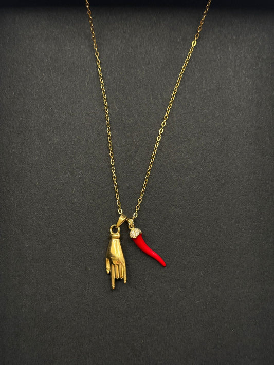 Collana peperoncino e corna