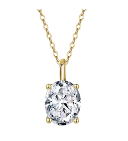 Collana punto luce taglio Ovale in Moissanite