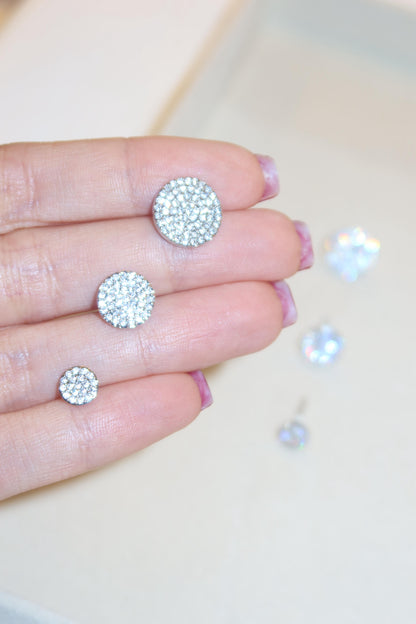 Orecchini punti luce tondi Pavè