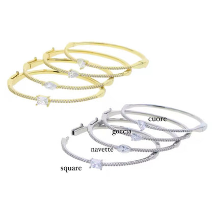 Bracciale rigido Filodamore con brillantini
