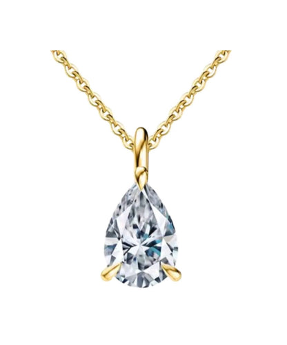 Collana punto luce taglio Goccia in Moissanite