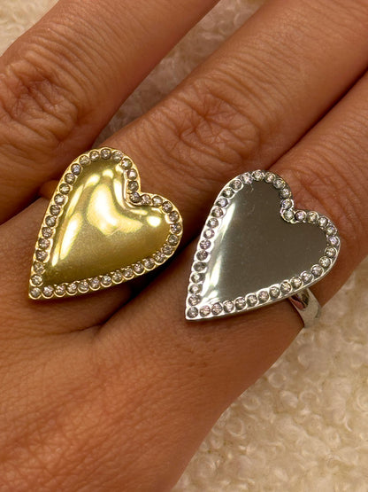 Anello cuore specchiato