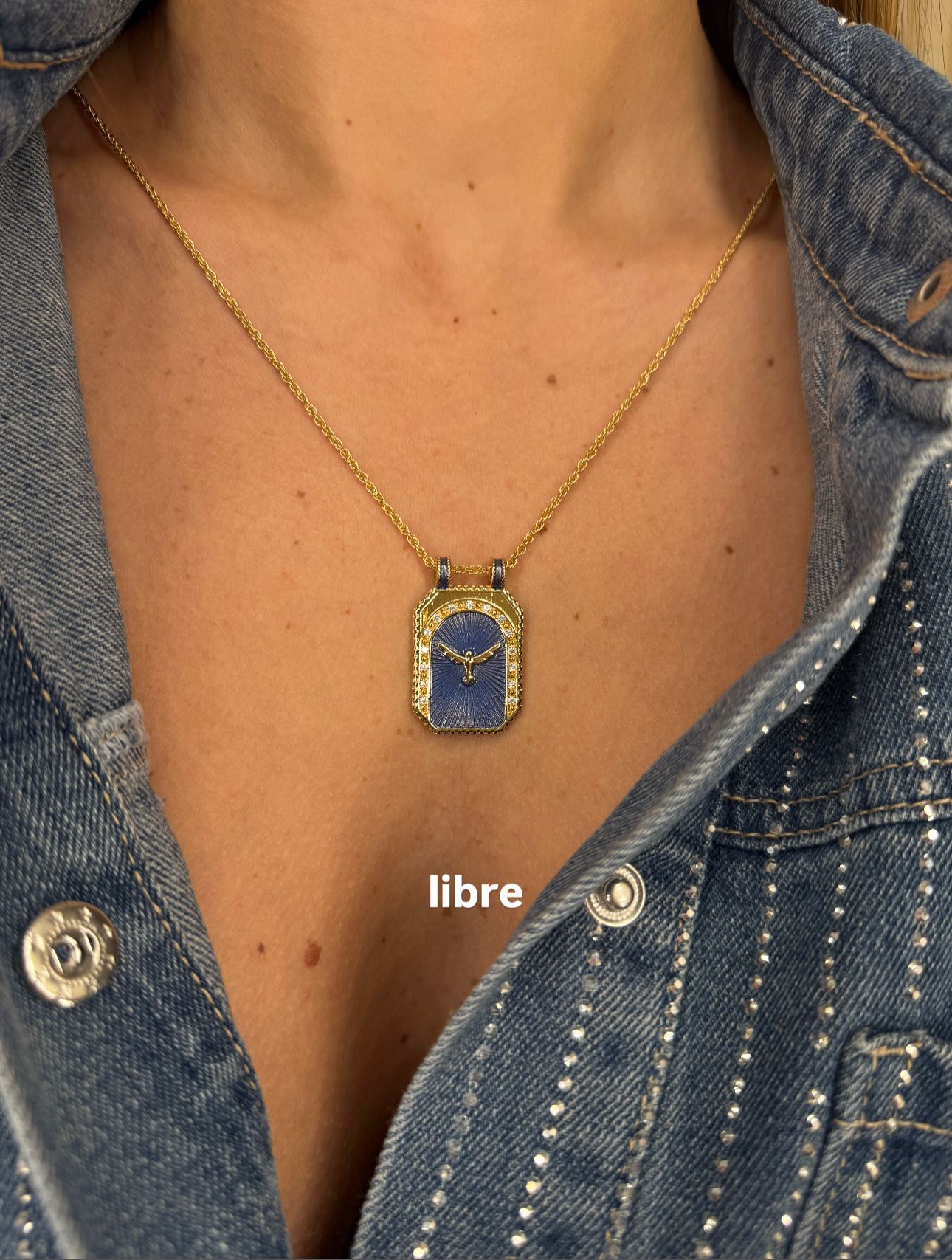 Collana Targhetta love/lucky/libre/joy