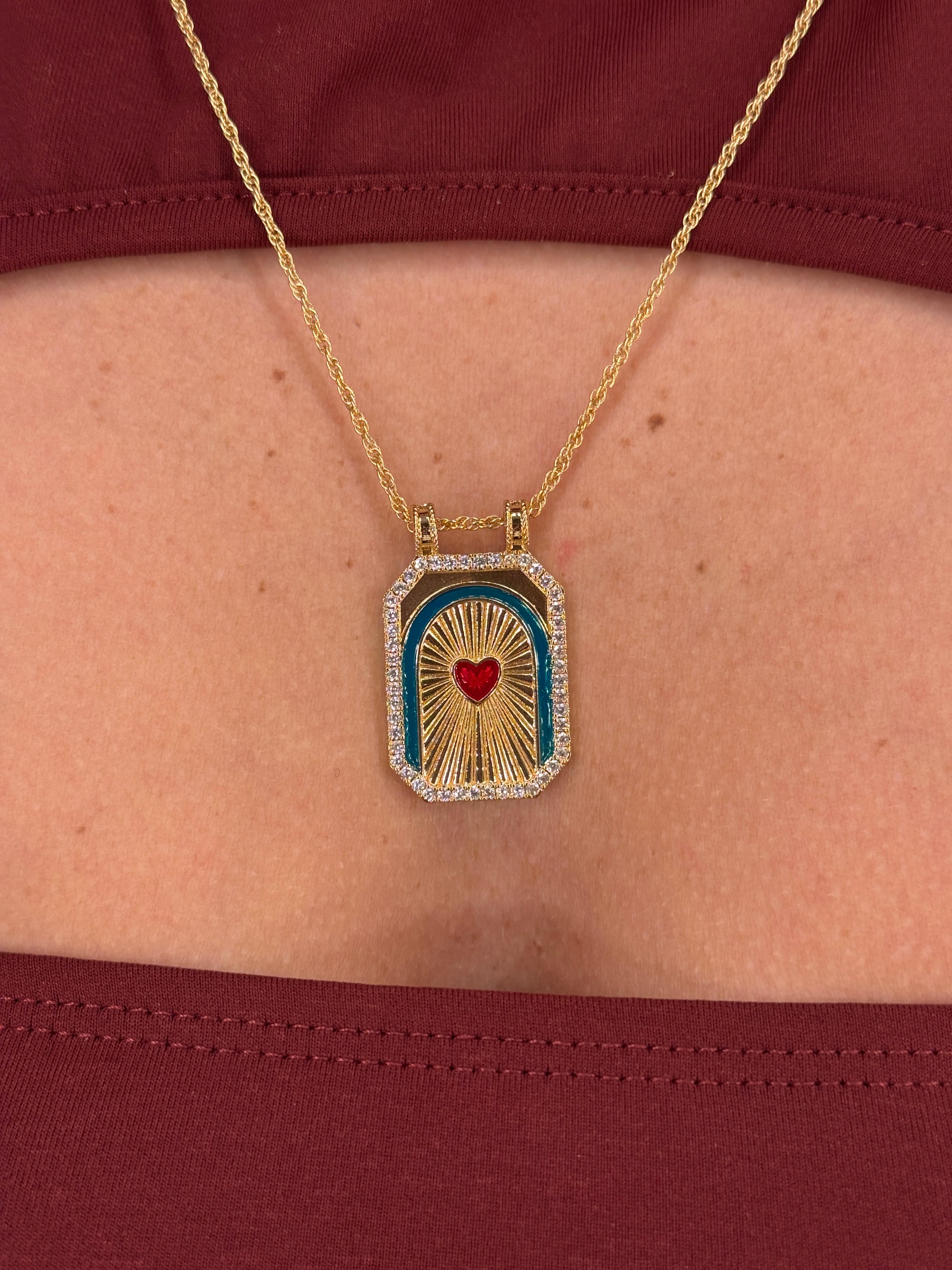Collana Targhetta love/lucky/libre/joy