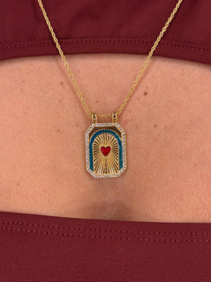 Collana Targhetta love/lucky/libre/joy
