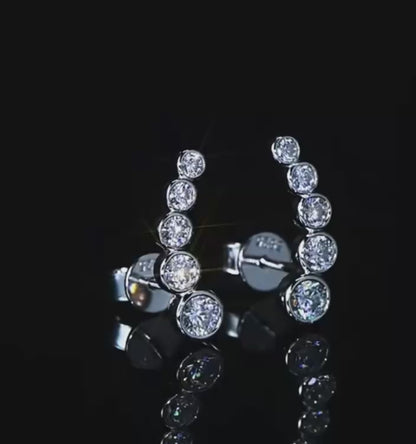 Orecchini scia round in Moissanite